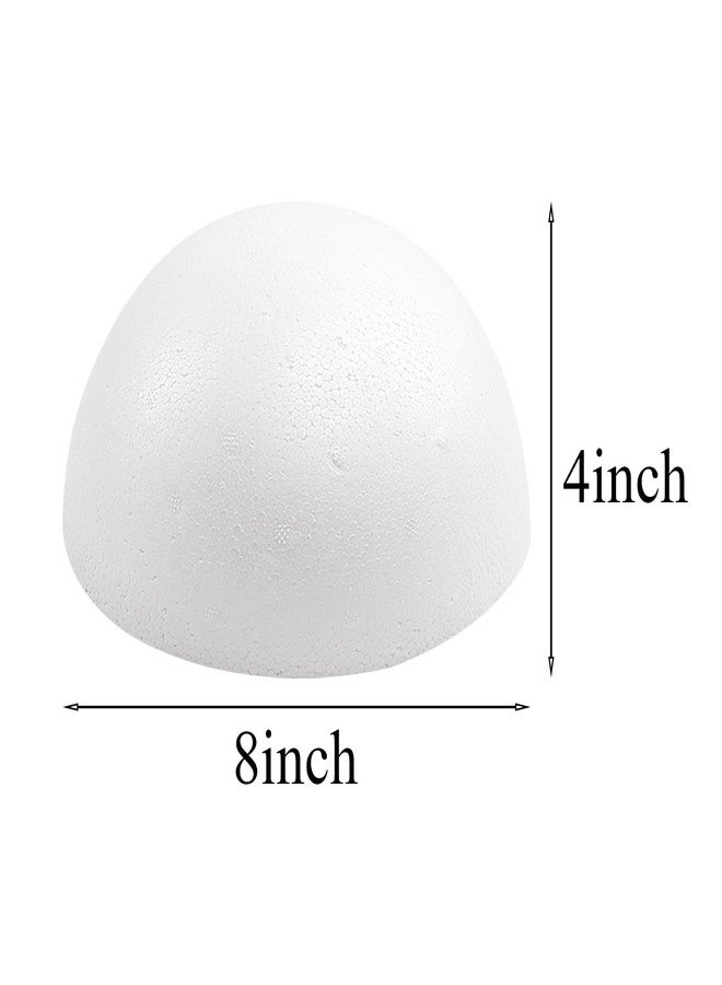 Crafjie 2PCS 8 Inchs White Foam Balls Half Round Polystyrene Half Foam Balls Craft Supplies Hemispherical Christmas Craft Ballfor DIY Home Craft Project and Art Decoration - Image 2